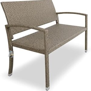 Casaria Tuinbank Polyrattan Weerbestendig UV-bestendig 122x90x58cm 320kg Belastbaar Tuinterras Balkonbank Tuinmeubelen 2-zits Beige