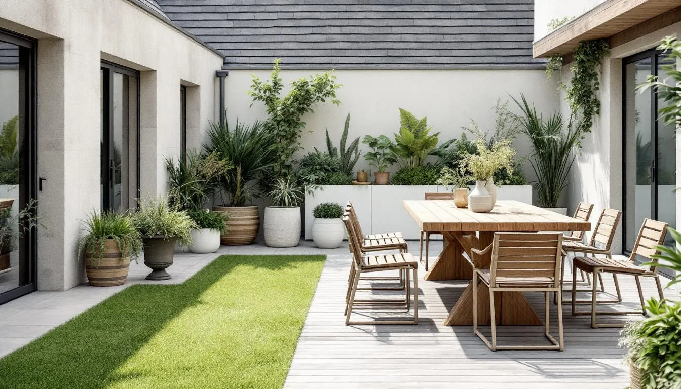 Een robuuste tuinset in een mooie tuinsetting.